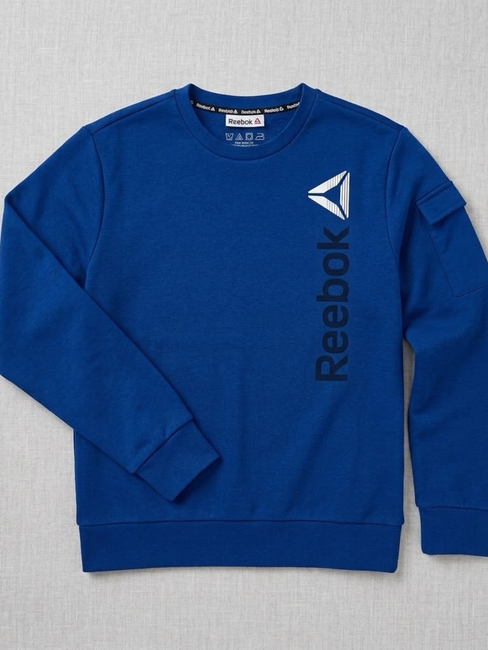 Reebok Boys Blue Crewneck Sweatshirt Utility Pocket Youth XL 14/16
